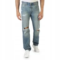 Spodnie męskie - Levi'S 501 Spodnie Jeansowe Męskie Niebieskie Z Dziurami 40/34 Jye - miniaturka - grafika 1