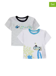 Kanz Koszulki (2 szt.) w kolorze białym i niebieskim - Kaftaniki dla niemowląt - miniaturka - grafika 1
