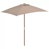 Parasole ogrodowe - vidaXL Parasol ogrodowy na drewnianym słupku, 150 x 200 cm, taupe - miniaturka - grafika 1