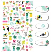 Ozdoby do paznokci - Naklejki Do Zdobienia Paznokci Wzory Tropiki, F-761 - miniaturka - grafika 1