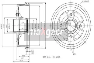 MAXGEAR Bęben hamulcowy MAXGEAR 19-1030 7700419824 19-1030 - Bębny hamulcowe - miniaturka - grafika 1
