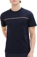 Koszulki męskie - T-Shirt Bawełniany Męski Tom Tailor 1037803 Granatowy XXL - miniaturka - grafika 1