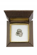 Broszki - Pudel posrebrzany pin w pudełku broszka - miniaturka - grafika 1