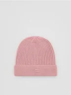 Czapki damskie - Reserved - Dzianinowa czapka z wiskozą - brudny róż - miniaturka - grafika 1