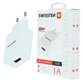 Ładowarki do telefonów - Swissten Ładowarka sieciowa Smartic 1xUSB 1A biała - miniaturka - grafika 1