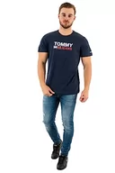Koszulki męskie - Tommy Hilfiger TJM Reg Corp Logo koszulka męska S/S T-Shirts, Niebieski (Twilight Navy), L - miniaturka - grafika 1