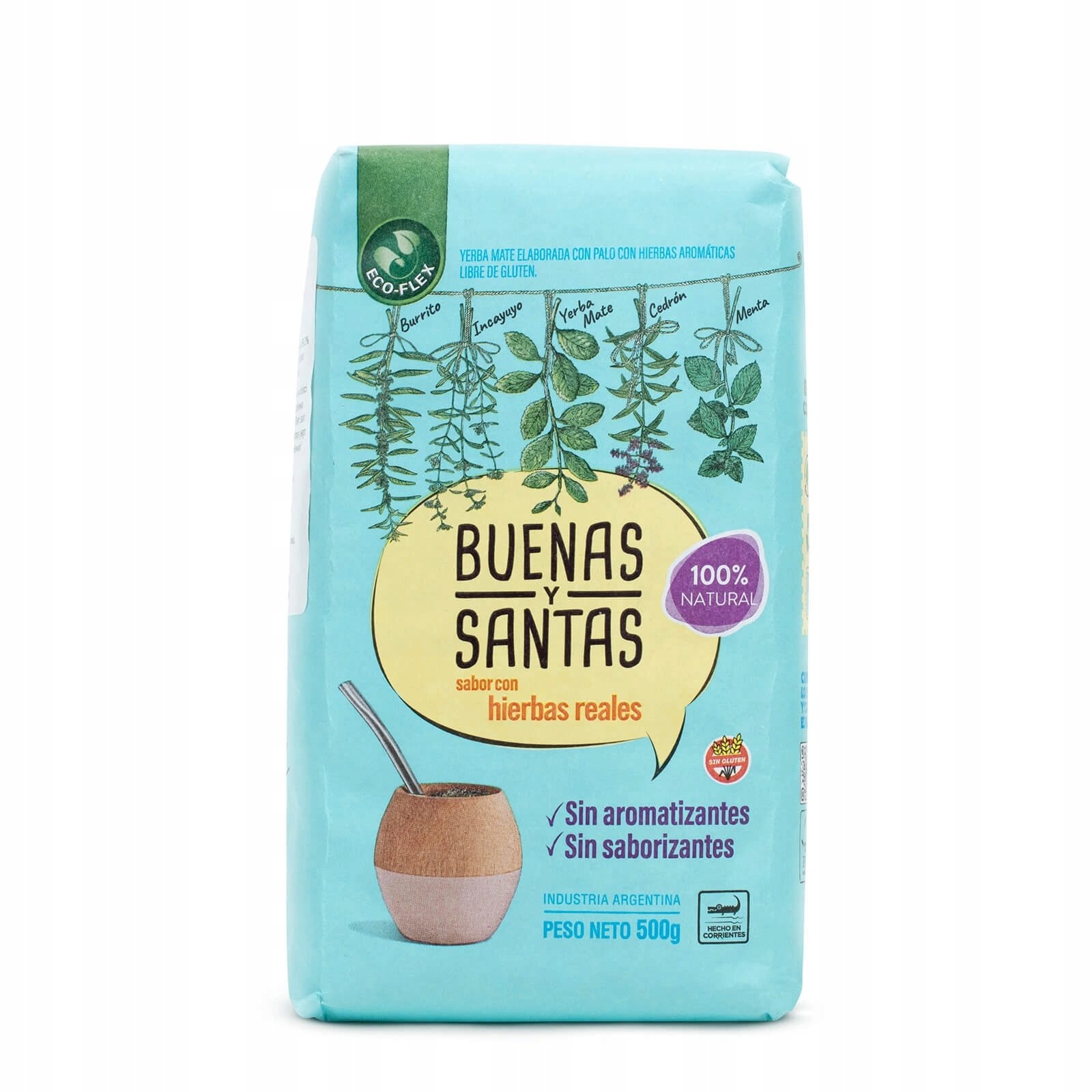 Yerba Mate Buenas y Santas con Hierbas Reales 500g