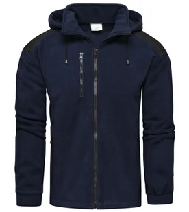 Bluzo-kurtka męska polar z odczepianym kapturem granatowy Recea - Kurtki męskie - miniaturka - grafika 1