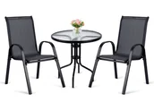 Meble ogrodowe - Zestaw mebli ogrodowych stolik ogrodowy okrągły + 2 krzesła Sofotel - miniaturka - grafika 1