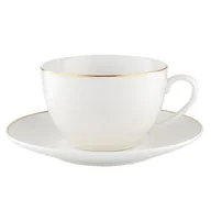 Filiżanki - Filiżanka porcelanowa ze spodkiem Belissima 240 ml new biały - miniaturka - grafika 1