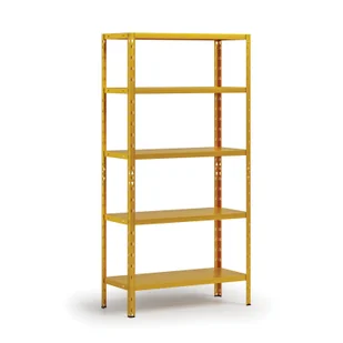Regał półkowy 1800x900x400 mm, 5 półek, nośność półek 70 kg, żółty - Szafy i regały magazynowe - miniaturka - grafika 1