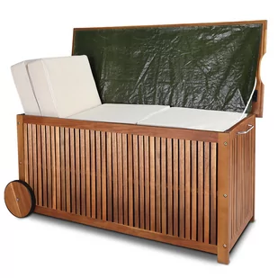 Skrzynia wsporcza Drewno akacjowe 117x52x58,5cm Plandeka wewnętrzna - Skrzynie ogrodowe - miniaturka - grafika 1