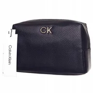 Kosmetyczki, organizery i kuferki - Calvin Klein Kosmetyczka Re-lock Cosmetic Black - miniaturka - grafika 1