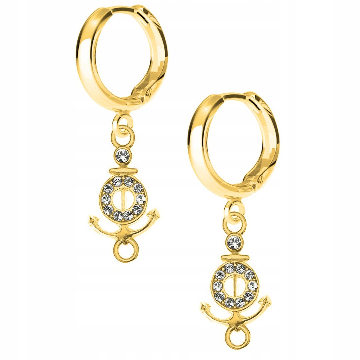 Kolczyki złote Kotwica Łódź Boat 925