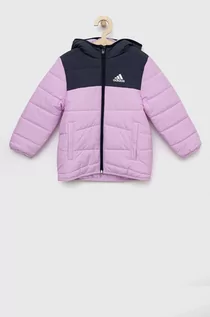 Kurtki i płaszcze dla dziewczynek - adidas Performance kurtka dziecięca kolor fioletowy - grafika 1