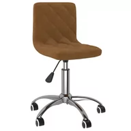 Fotele i krzesła biurowe - vidaXL Krzesło biurowe Obrotowe krzesło biurowe brązowe tapicerowane aksamitem 3086447 - miniaturka - grafika 1