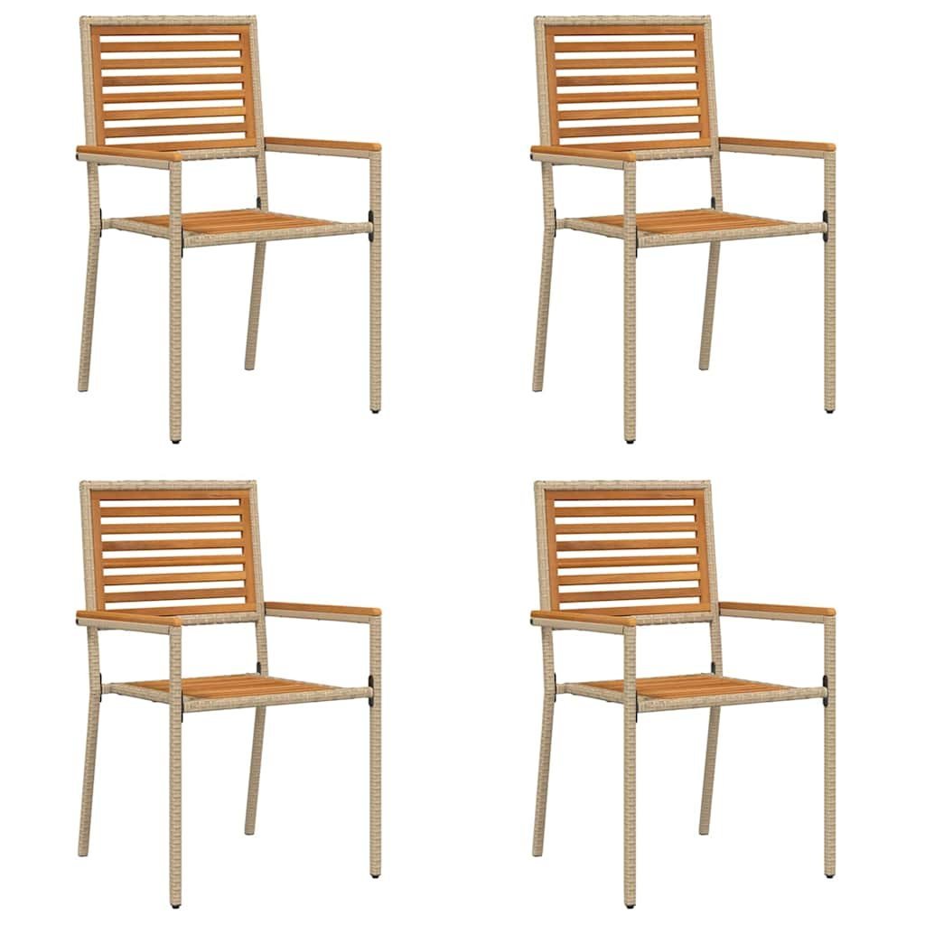 vidaXL Krzesła Ogrodowe 4 pcs Kremowy, Brązowy