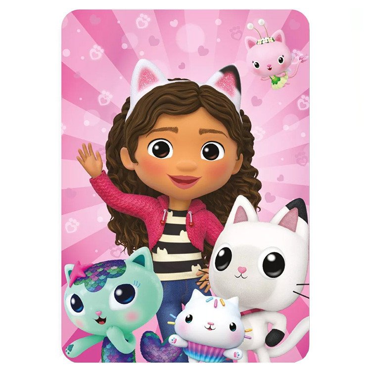 Koc polarowy Koci Domek Gabi: Gabi i przyjaciele ( 367260) 100cm x 140cm