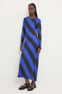 Desigual sukienka TRINITY kolor niebieski maxi rozkloszowana 24WWVW28 - Sukienki - miniaturka - grafika 1