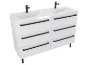 Szafki łazienkowe - Szafka Stojąca Z Umywalką ATH 120 cm DUO - Biały Mat - Uchwyty Czarne Matowe - miniaturka - grafika 1