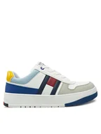 Buty dla chłopców - Tommy Hilfiger Sneakersy Flag Low Cut Lace-Up Sneaker T3X9-33863-1269 S Biały - miniaturka - grafika 1