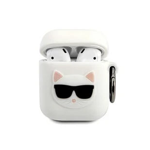 Karl Lagerfeld Karl Lagerfeld KLACA2SILCHWH AirPods cover biały/white Silicone Choupette KLD481WHT - Akcesoria do słuchawek - miniaturka - grafika 1