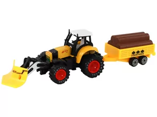 Traktor Z Przyczepą Koparka Spychacz Maszyna Rolnicza Żółta - Samochody i pojazdy dla dzieci - miniaturka - grafika 1