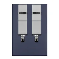 Dodatki do ubrań - Szelki do spodni białe gładkie EM - EM Men's Accessories - miniaturka - grafika 1