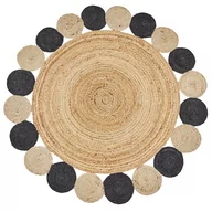Dywany - Dywan okrągły z juty ⌀ 140 cm czarny VOSTAN - miniaturka - grafika 1