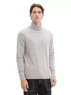 Swetry męskie - TOM TAILOR sweter męski, 14427 – Light Soft Grey Melange, M - miniaturka - grafika 1