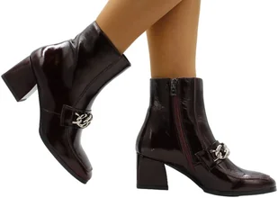 Botki Nessi 21136 Bordo 711 Skóra Naturalna_TN - NESSI - Botki damskie - miniaturka - grafika 1