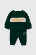 Dresy i komplety dla dziewczynek - adidas Originals komplet dziecięcy kolor zielony - miniaturka - grafika 1