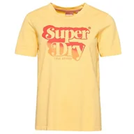 Koszulki i topy damskie - Koszulka damska Superdry Vintage Shadow t-shirt żółty z logo-XL - miniaturka - grafika 1