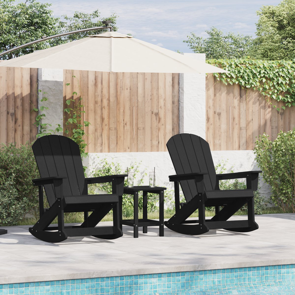 Fotele bujane Adirondack 2 pcs Czarny 73.5 x 92 x