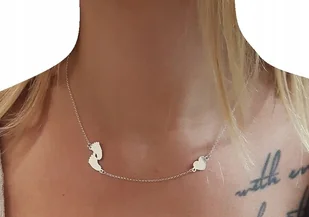 Srebrny naszyjnik STÓPKI SERCE GRAWER SREBRO 60 cm - Naszyjniki - miniaturka - grafika 1