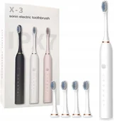 Końcówki do szczoteczek elektrycznych - 3 KOLORY SZCZOTECZKA SONICZNA DO ZĘBÓW ELEKTRYCZNA + 3 KOŃCÓWKI + ŁADOWARKA - miniaturka - grafika 1
