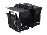 Sakwy rowerowe - Sakwa 2-komorowa na bagażnik M-WAVE  czarno-biała - miniaturka - grafika 1