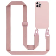 Etui i futerały do telefonów - Łańcuszek Etui Do Apple iPhone 12 PRO MAX Pokrowiec w LIQUID RÓŻOWY Silicone TPU Obudowa Ochronny Cadorabo - miniaturka - grafika 1