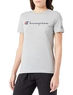 Koszulki i topy damskie - Champion Legacy American Classics W-Light Cotton Jersey S-s Regular Crewneck Koszulka damska, Jasny melanż szary, XL - miniaturka - grafika 1