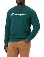 Bluzy męskie - Champion Męska bluza z kapturem American Classics Fall Fleece Big Logo Crewneck, morski, S - miniaturka - grafika 1