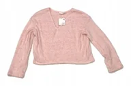 Swetry damskie - Różowy sweter krótki plusz So Cozy M 40 - miniaturka - grafika 1