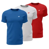 Koszulki męskie - T-shirt męski (ZESTAW KOSZULEK 3 SZT.) 4F 4FWSS25TTSHM3097-90S Wielokolorowy Roz. 5XL - miniaturka - grafika 1