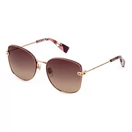 Okulary przeciwsłoneczne - Furla Damskie okulary przeciwsłoneczne Sfu457n, błyszczące różowe złoto, z kol.parts, 56 - miniaturka - grafika 1
