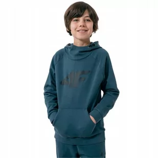 BLUZA CHŁOPIĘCA 4F DRESOWA Z KAPTUREM BAWEŁNA - Bluzy męskie - miniaturka - grafika 1