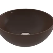 Umywalki - BOCCHI SOTTILE SLIM LINE Umywalka nablatowa okrągła 26cm Brązowa - miniaturka - grafika 1