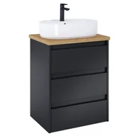 Szafki łazienkowe - ROCA A852043532 ALPINE zestaw meblowy z blatem 3 szufladowy 60 Czarny Mat - miniaturka - grafika 1