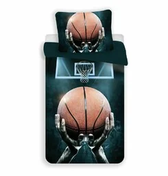 Jerry Fabrics Pościel bawełniana 140x200 Koszykówka 1835 Basketball poszewka 70x90 - Pościel dla dzieci - miniaturka - grafika 1