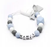 Akcesoria do smoczków - Silikonowa zawieszka do smoczka z imieniem KAMIL - miniaturka - grafika 1