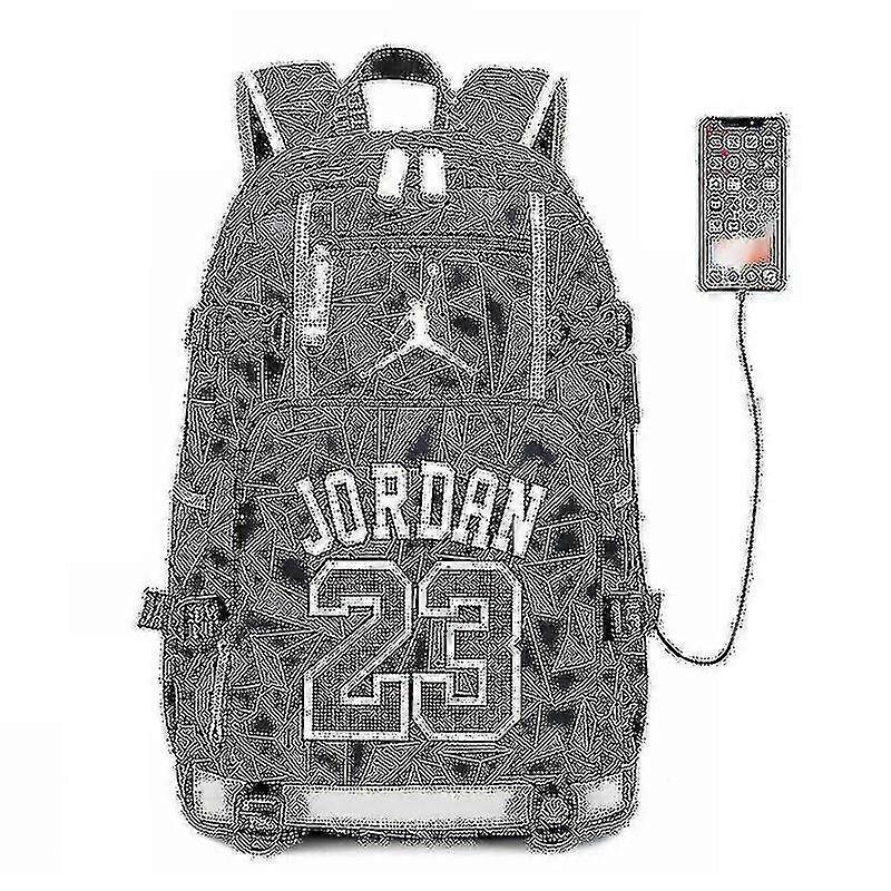 Nba Peripheral Series Star Wielofunkcyjny plecak USB Świetlisty fluorescencyjny plecak Szary Jordan