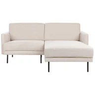 Narożniki - BELIANI Sofa lewostronna narożna poliester jasnobeżowy 192 x 155 cm narożnik rogówka czarne metalowe nóżki tapicerowana minimalistyczna nowoczesna - miniaturka - grafika 1